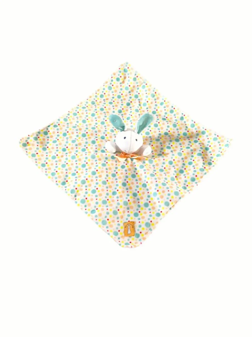 2016 Pat The Bunny Polka Dot Satin Lovey Security Blanket 14.5